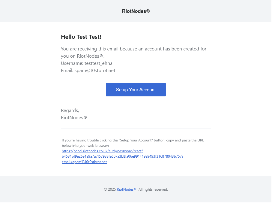 Verification email