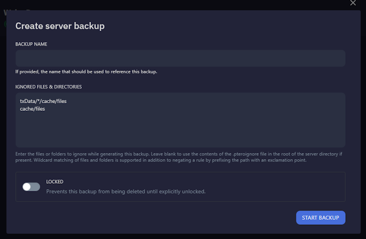 Backing up